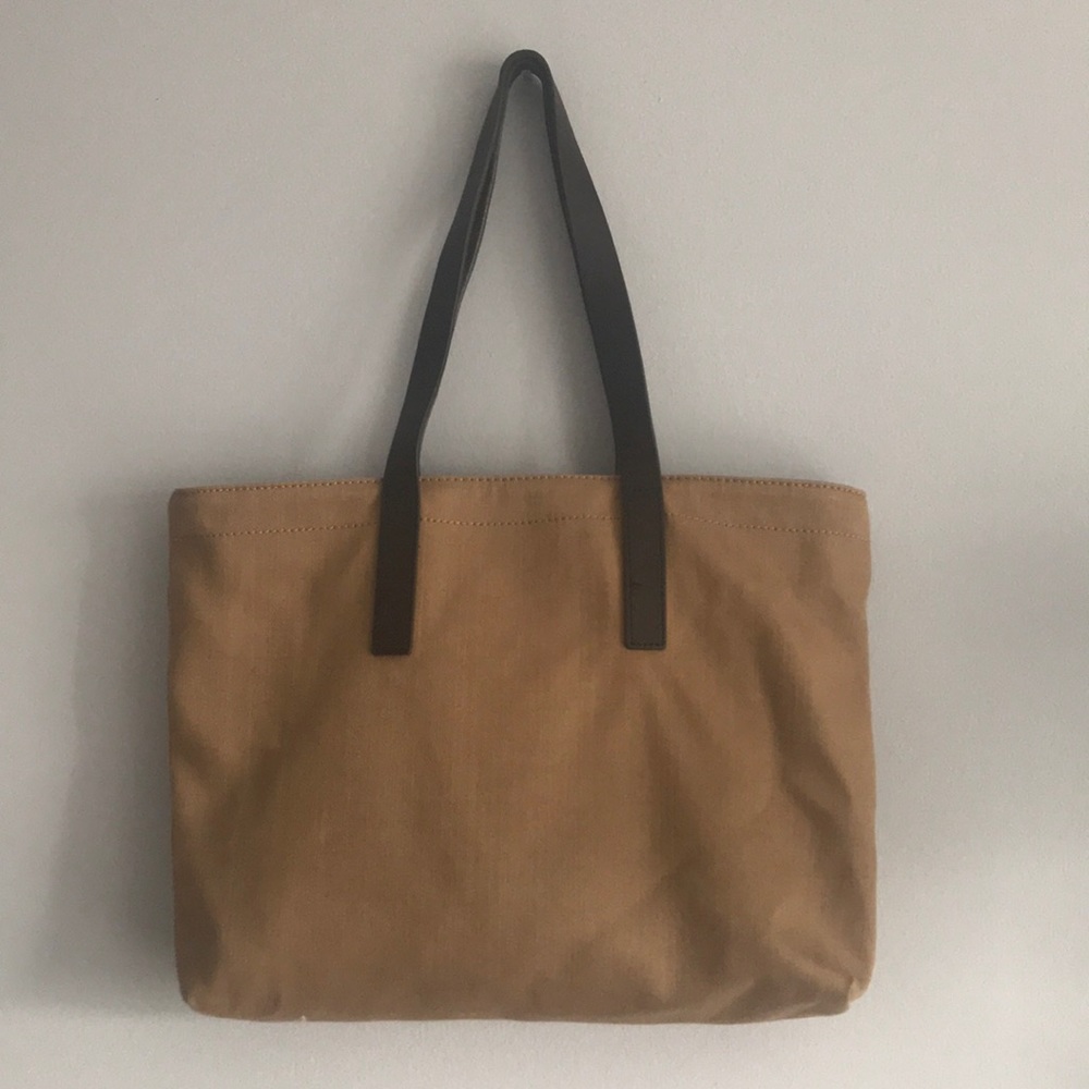 Everlane Twill Zip Tote in Barley + Brown